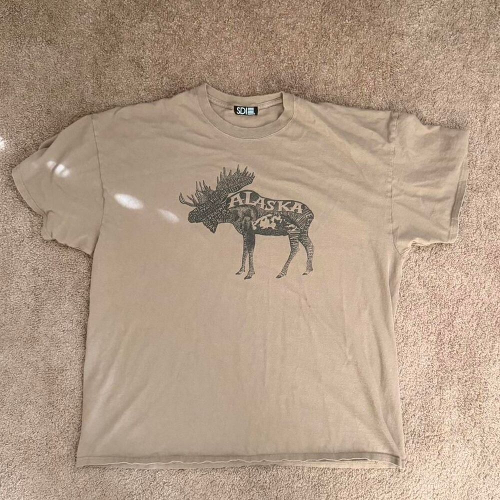 Tan Alaska Moose Tee